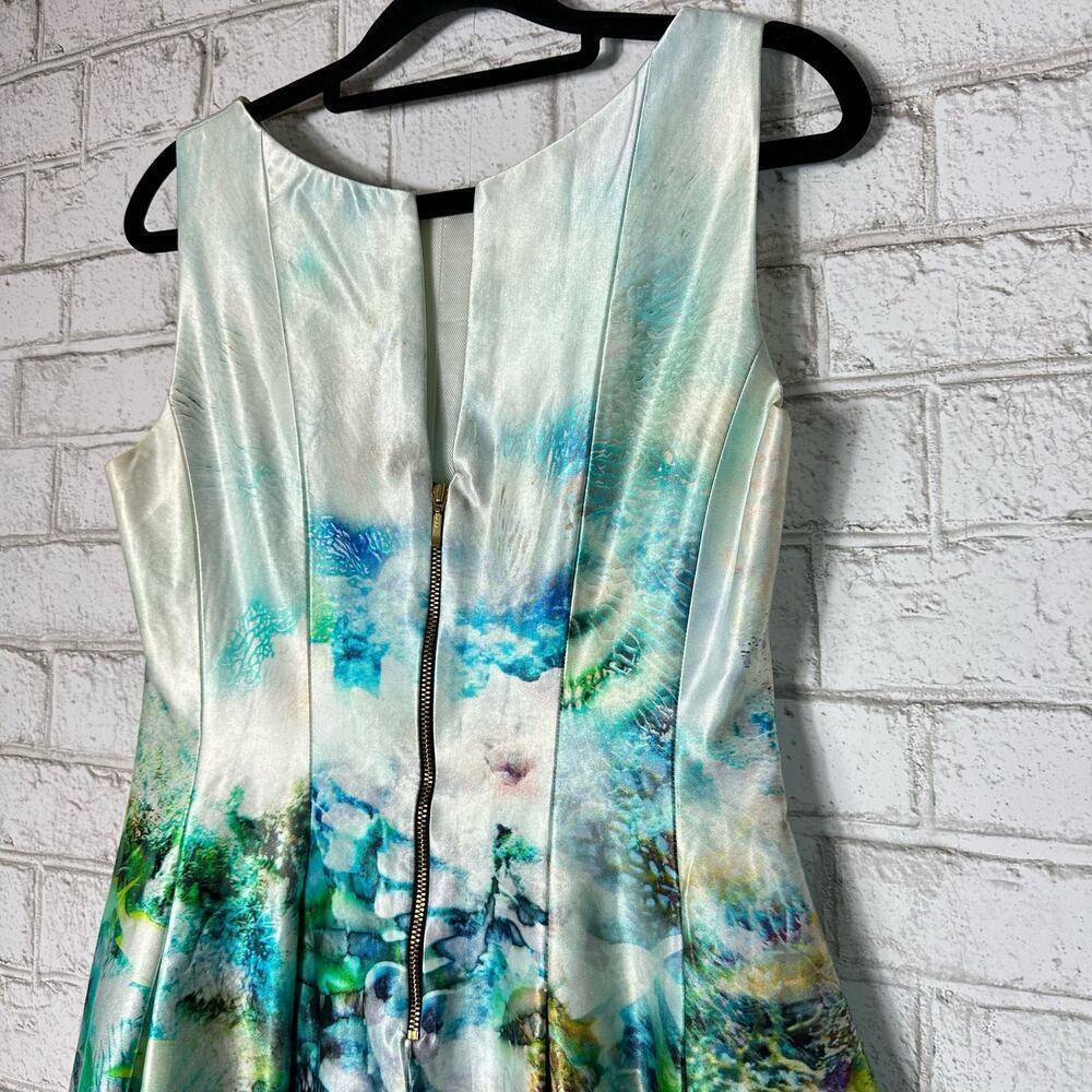 Zara Dress Mini Monet Sea Life Fish Aquarium Ocean Fit Flare Mini Sleeveless S - Picture 11 of 11